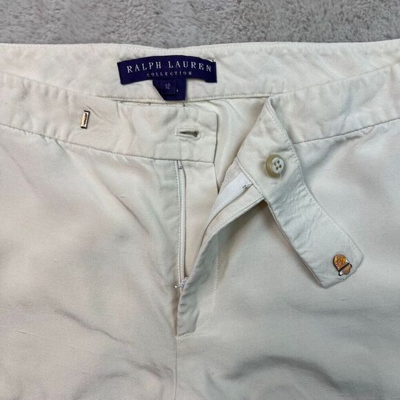 Ralph Lauren PURPLE LABEL Cream Pants 100% Silk Womens Size 12 Made in USA - Picture 4 of 15